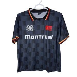 Cotton On Men's‎ Large Pit Stop Soccer Jersey Racing Montreal Collared EUC